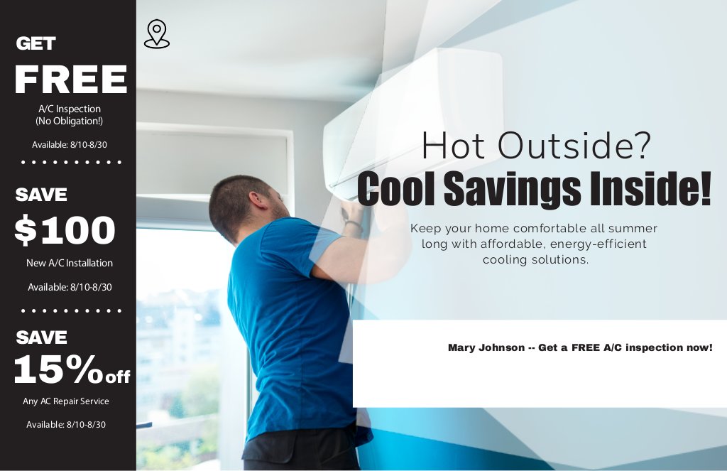 HVAC Postcard - Cool Savings Inside!
