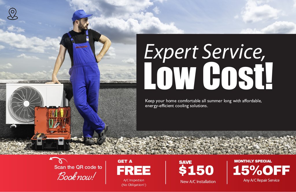HVAC Postcard - Expert Service Low Cost