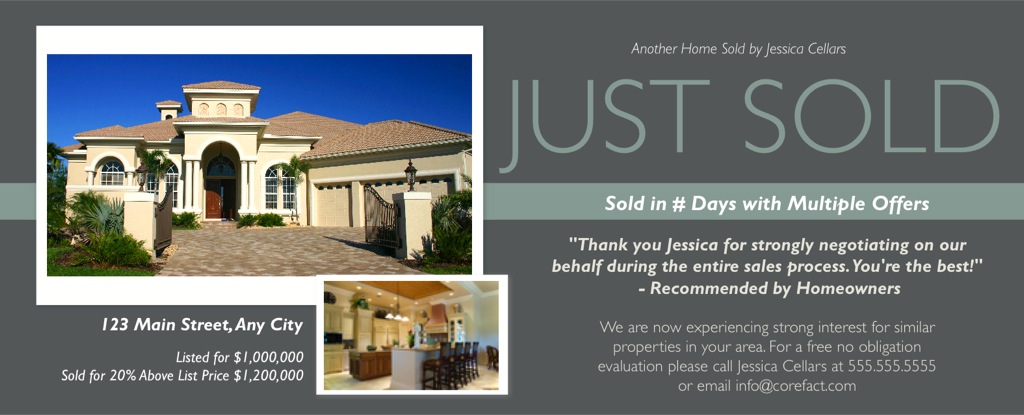 Corefact Just Sold - Testimonial - Classic Grey Corefact Just Sold - Testimonial - Classic Grey